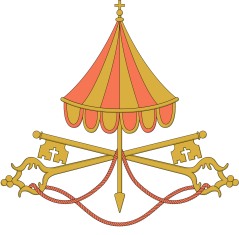 Cover of prayer book used during papal transition displays emblem of vacant Holy See