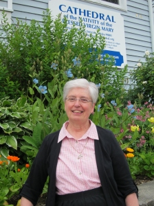 Sr Marie in front of Cathedral
