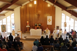 St. Gregory parish in Sitka gathers for the installation as pastor of Fr. Andrew Sensenig, OMI. 